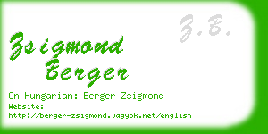 zsigmond berger business card